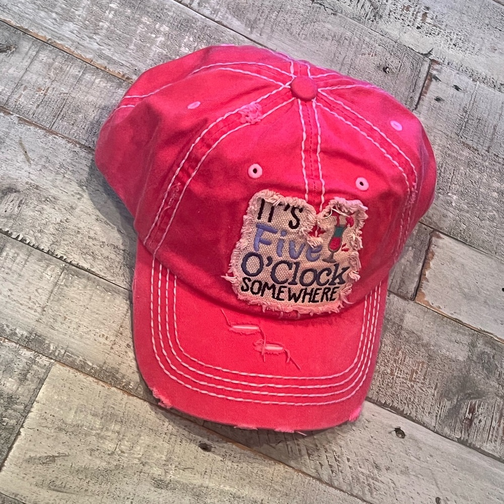 Pink Cap with Embroidered Patch - Picture 4 of 4